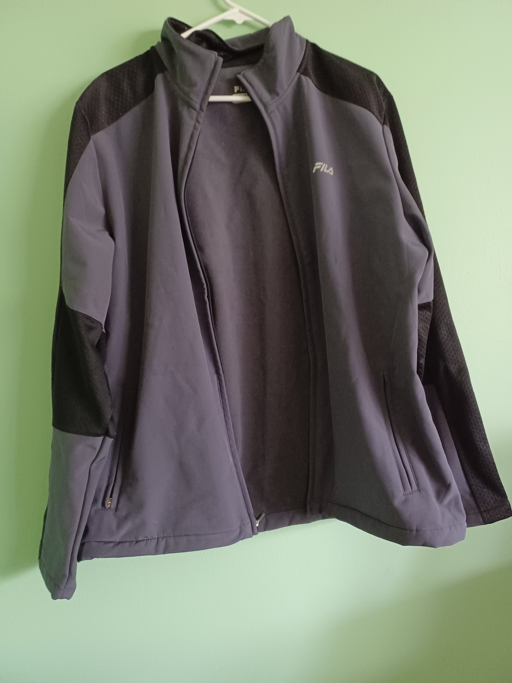 Fila Men's Black and Gray Athletic Utility Jacket